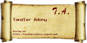 Tandler Adony névjegykártya
